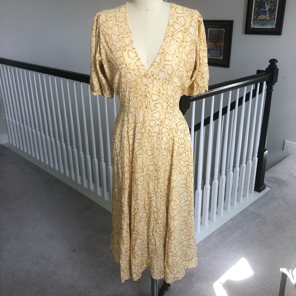 Faithfull the brand Petra Snake Delia Midi Dress